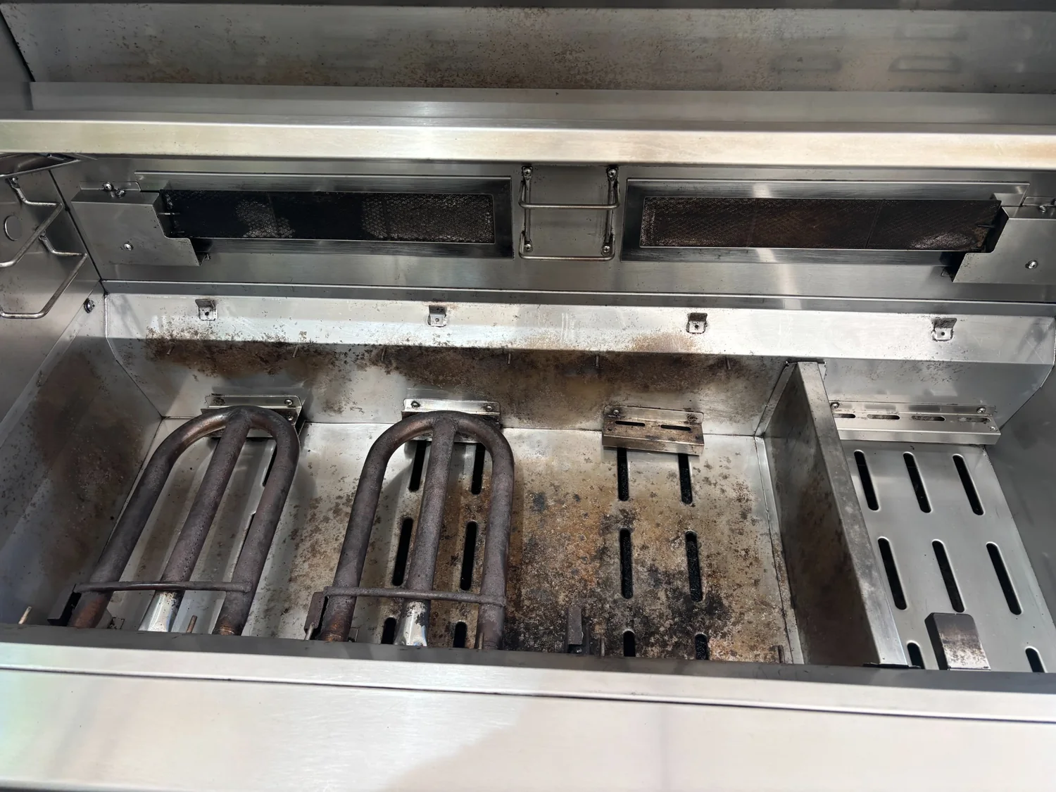 Grill components after detailed cleaning